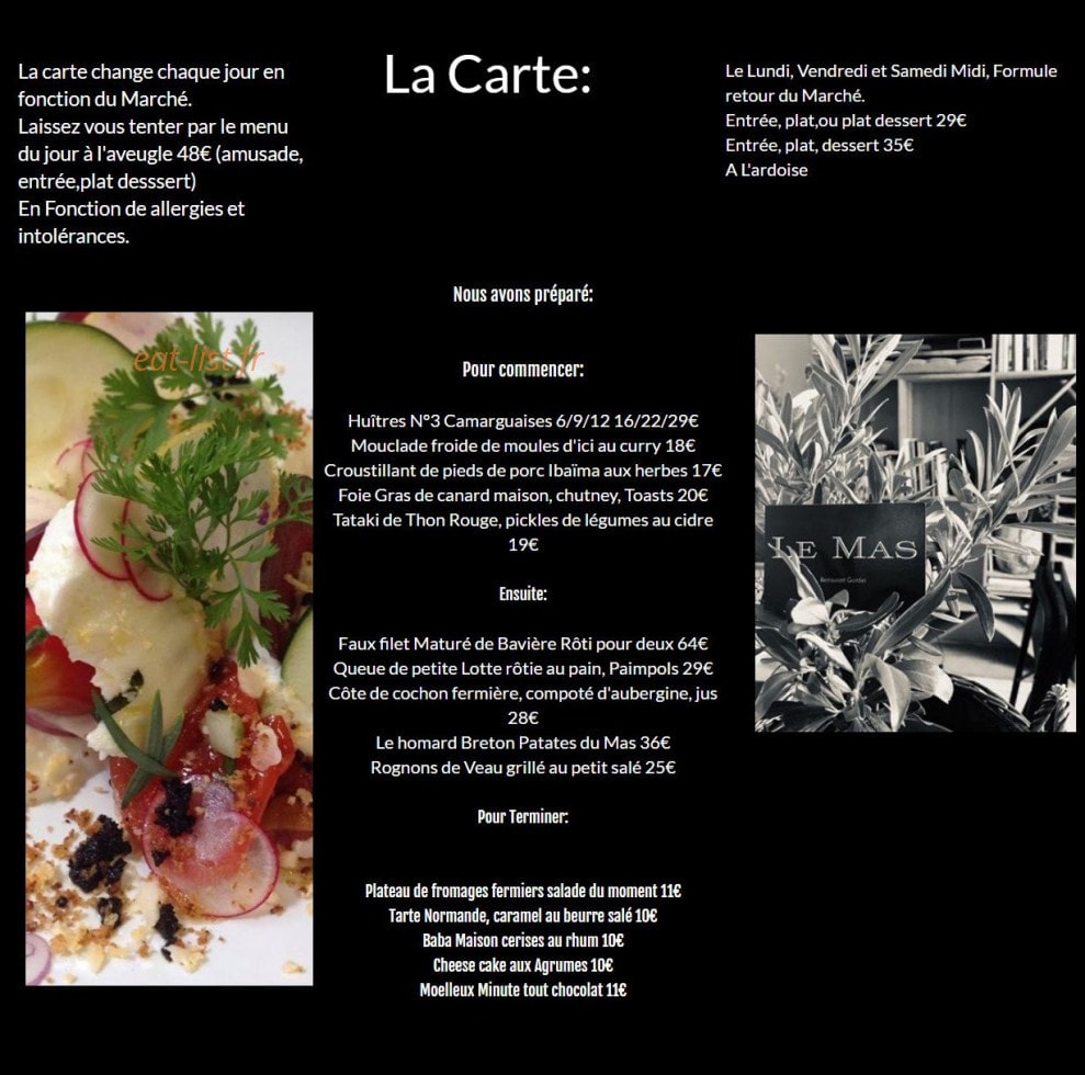 Le Mas Gordes — carte page 1
