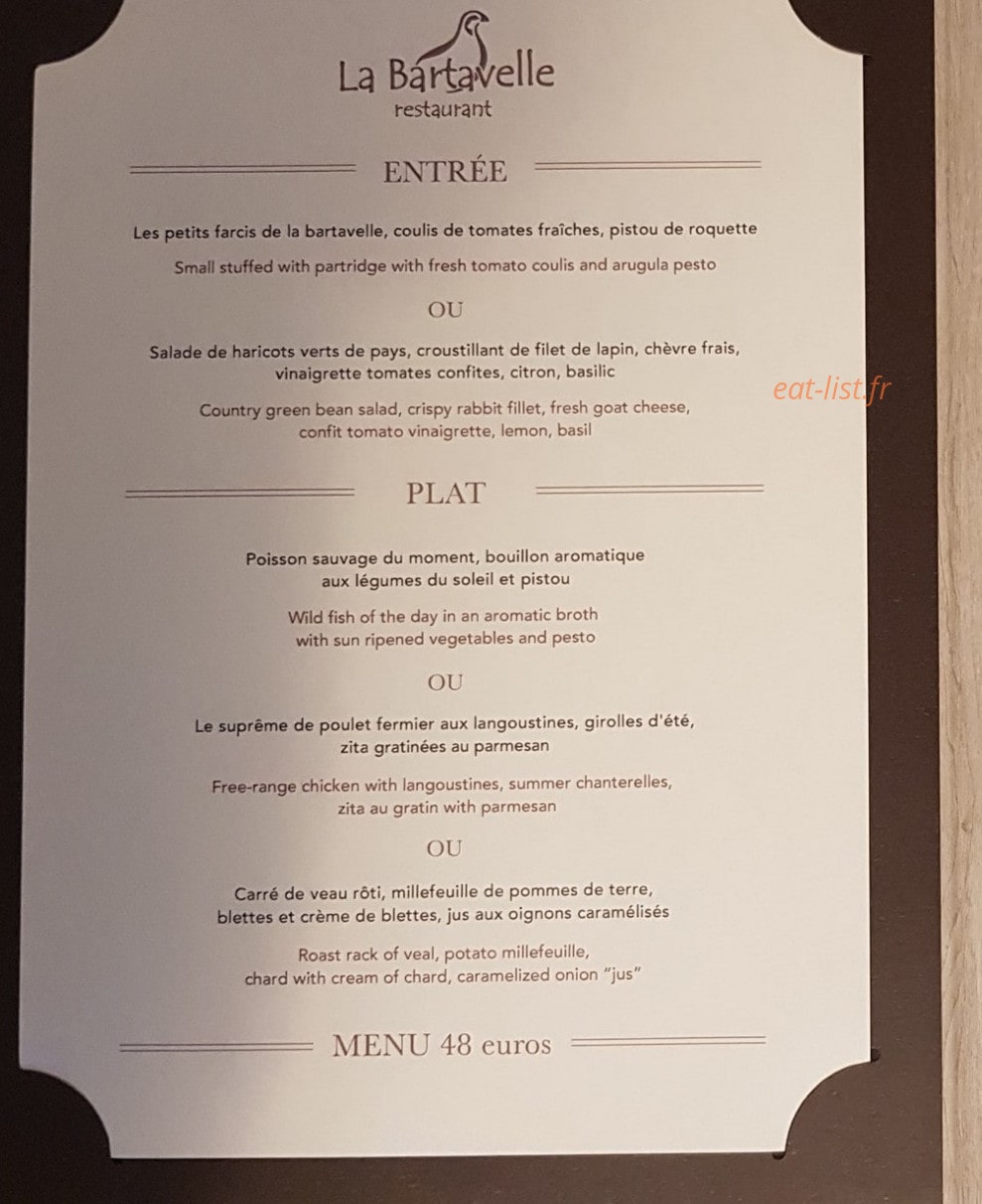 La Bartavelle — carte page 1