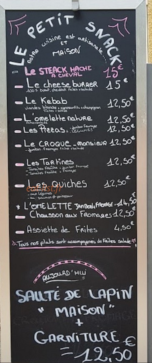 Chez Nino — carte page 1