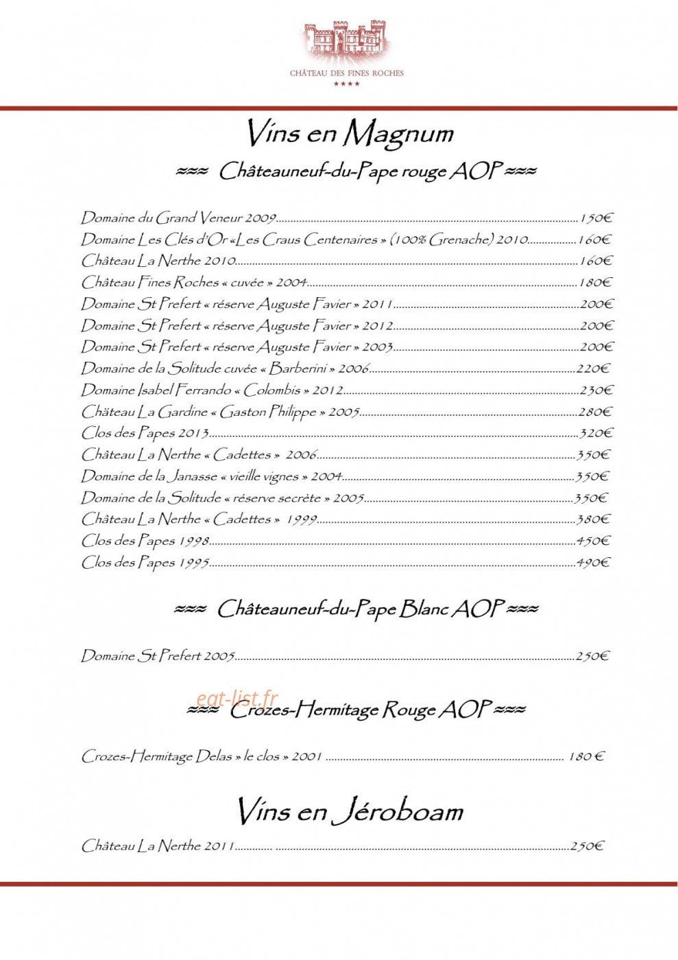 Chateau Fines Roches — carte page 8