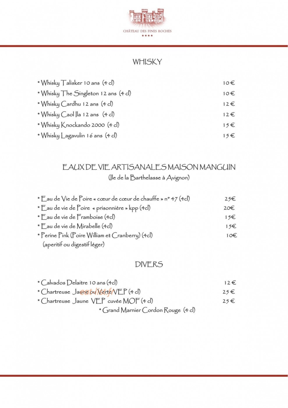 Chateau Fines Roches — carte page 10