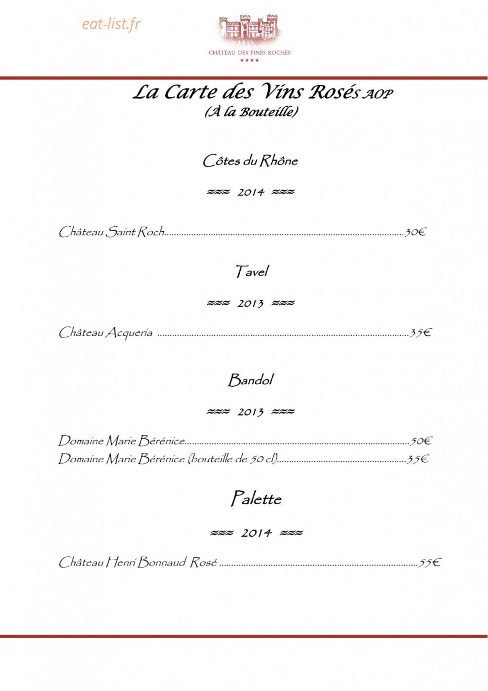 Chateau Fines Roches — carte page 4