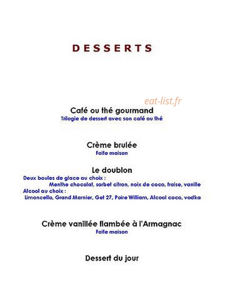 Carte et menu de Domaine Saint Victor à La Tour d'Aigues — Les desserts