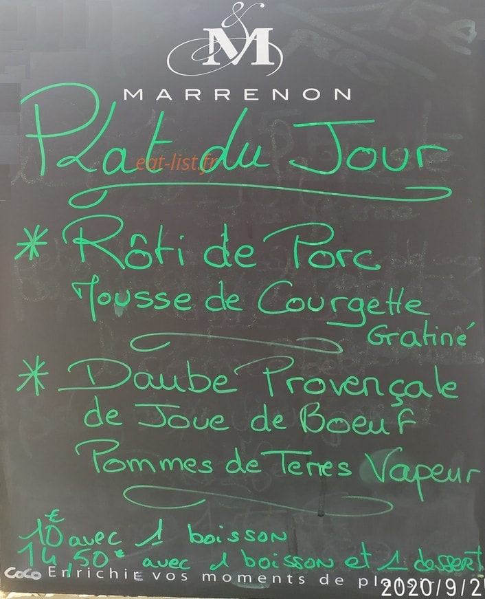 Le Bar De La Poste — carte page 1
