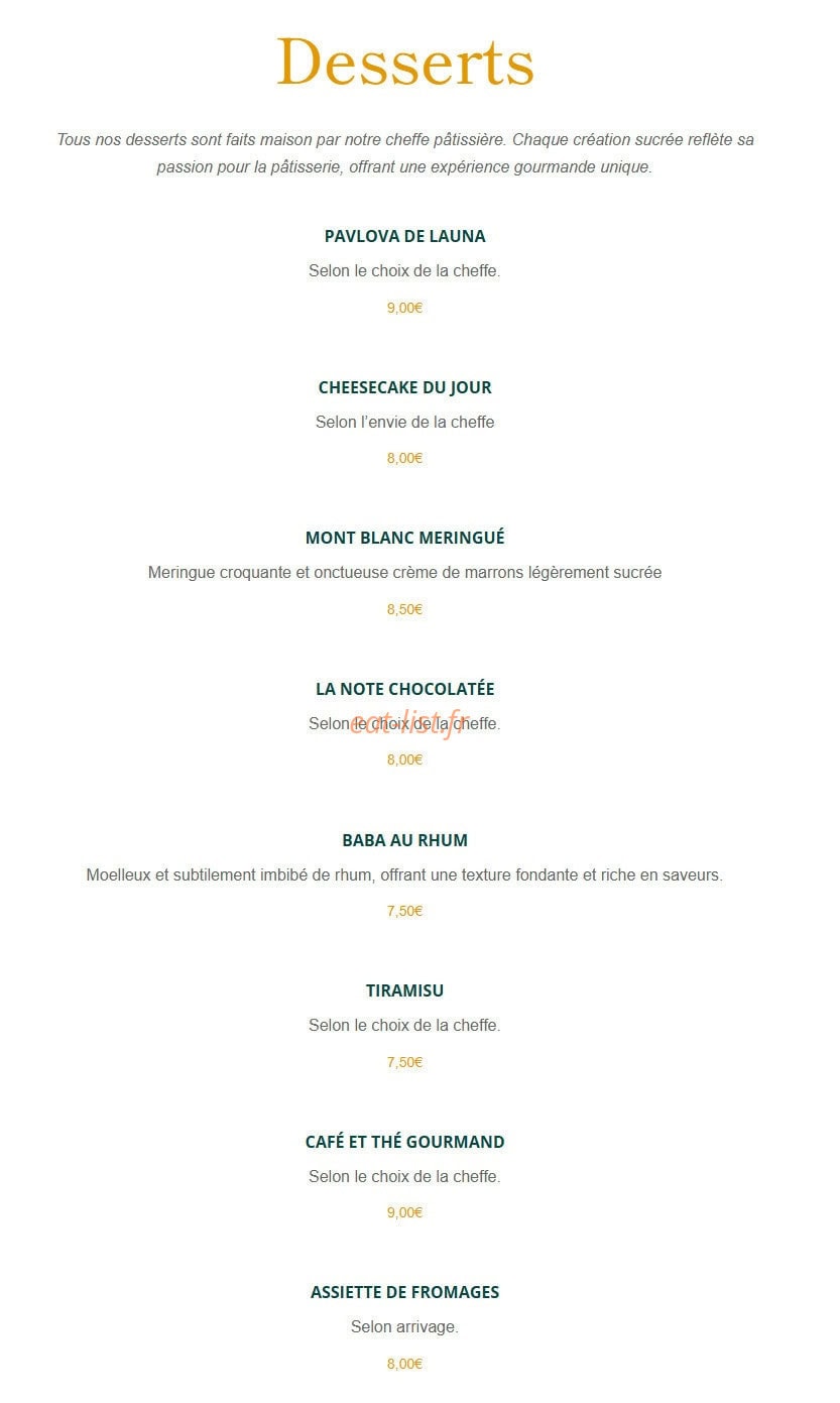 Bistro Launa — carte page 4