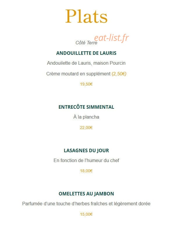 Bistro Launa — carte page 2