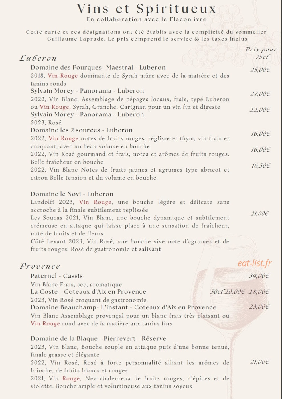 Bistro Launa — carte page 8