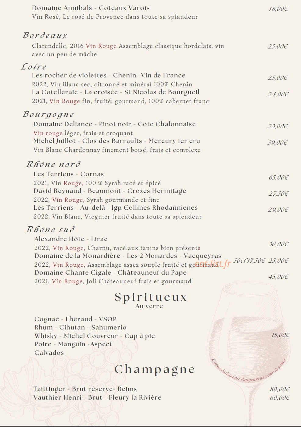 Bistro Launa — carte page 9