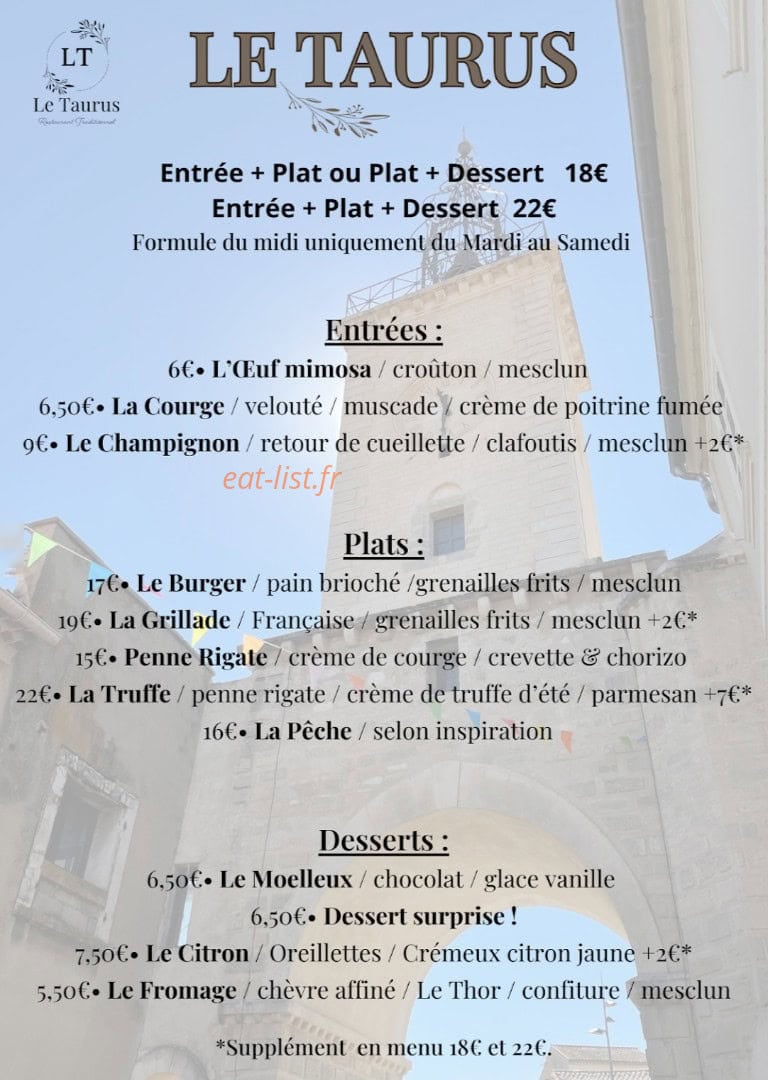 Le Taurus — carte page 1