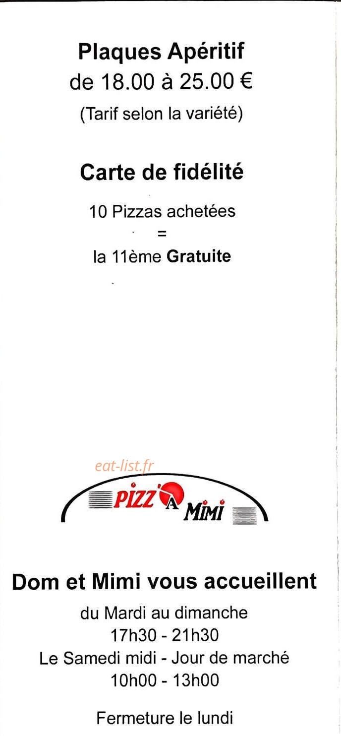 Pizz'A Mimi — carte page 6