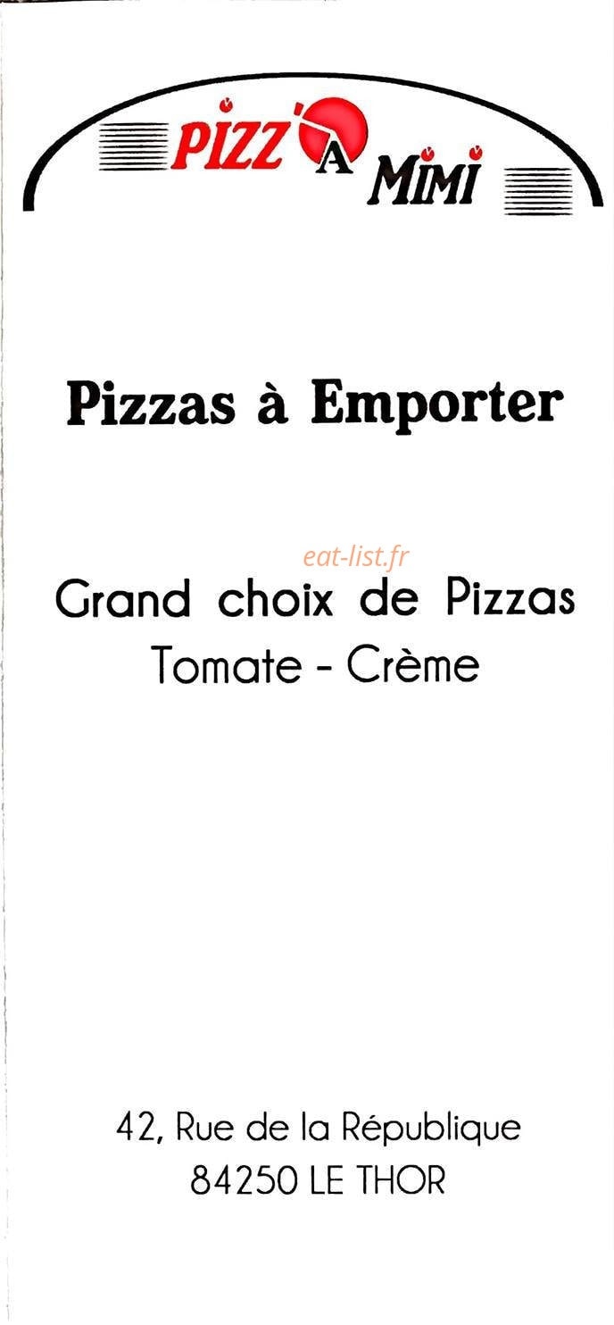Pizz'A Mimi — carte page 1
