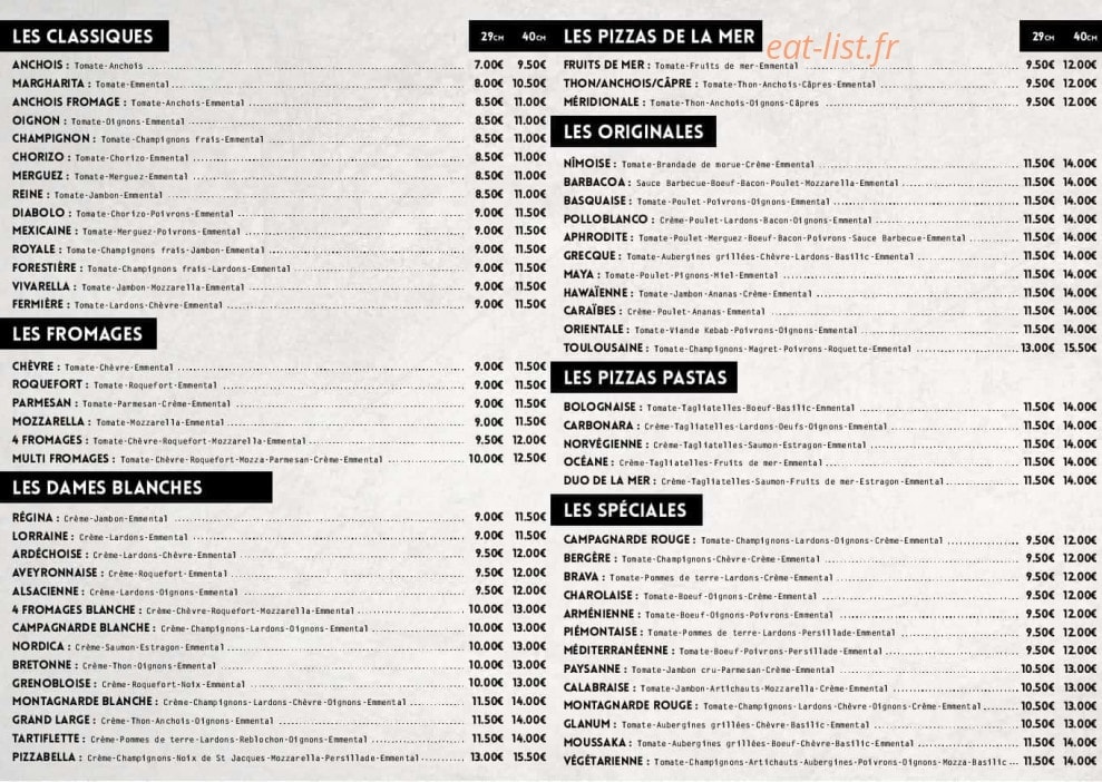 Pizza bella — carte page 2