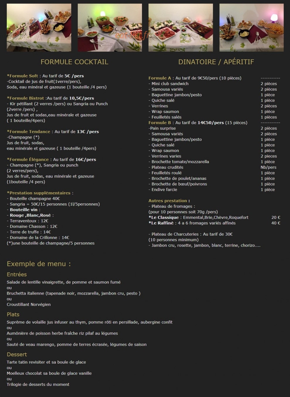 Tendance Bistrot — carte page 3