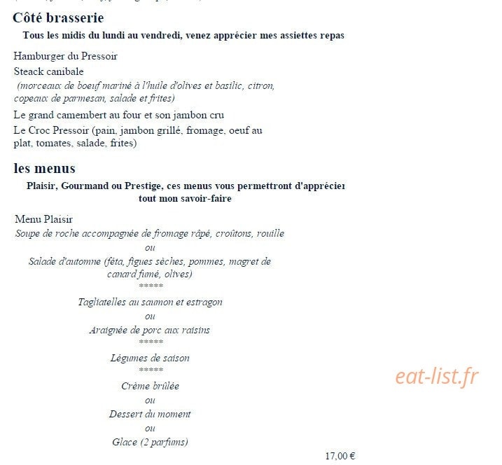 Le Pressoir — carte page 2