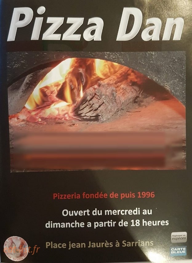 Pizza Dan — carte page 1