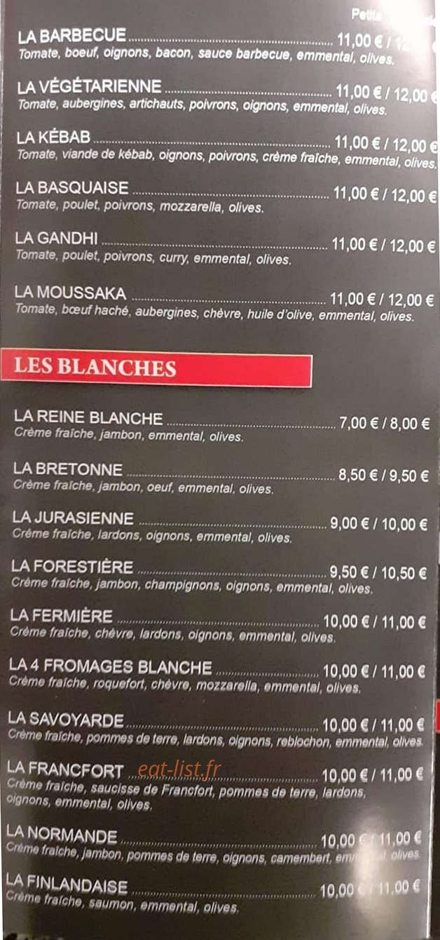 Pizza Folie's — carte page 3