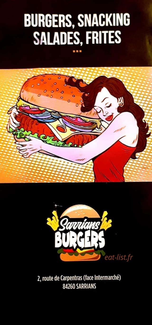 Sarrians burgers — carte page 2