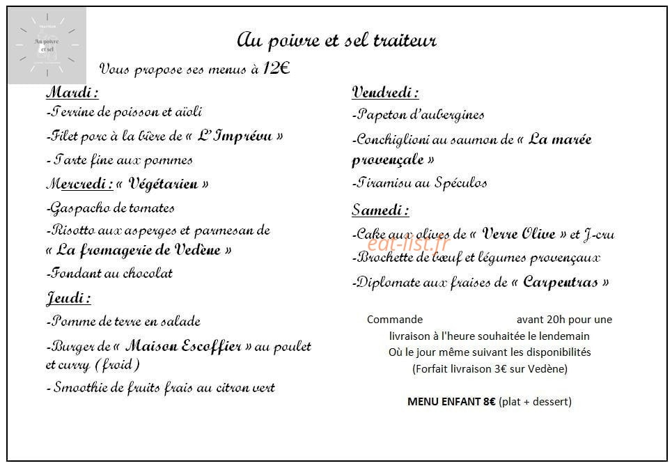 Au poivre et sel — carte page 1