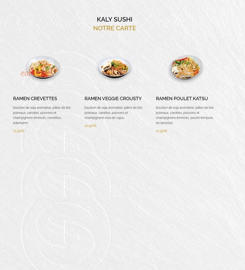 Kaly sushi — carte page 6