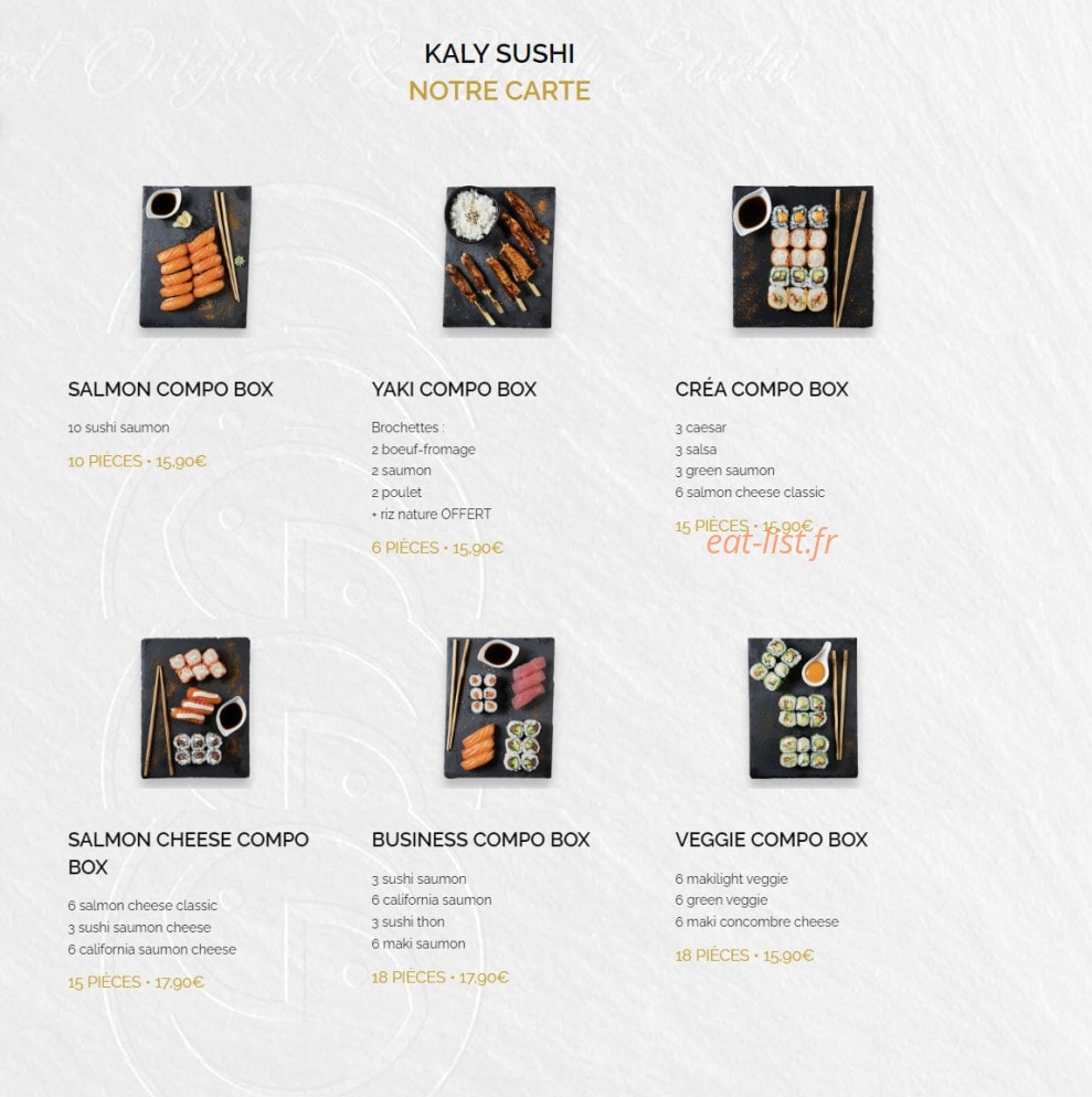 Kaly sushi — carte page 2