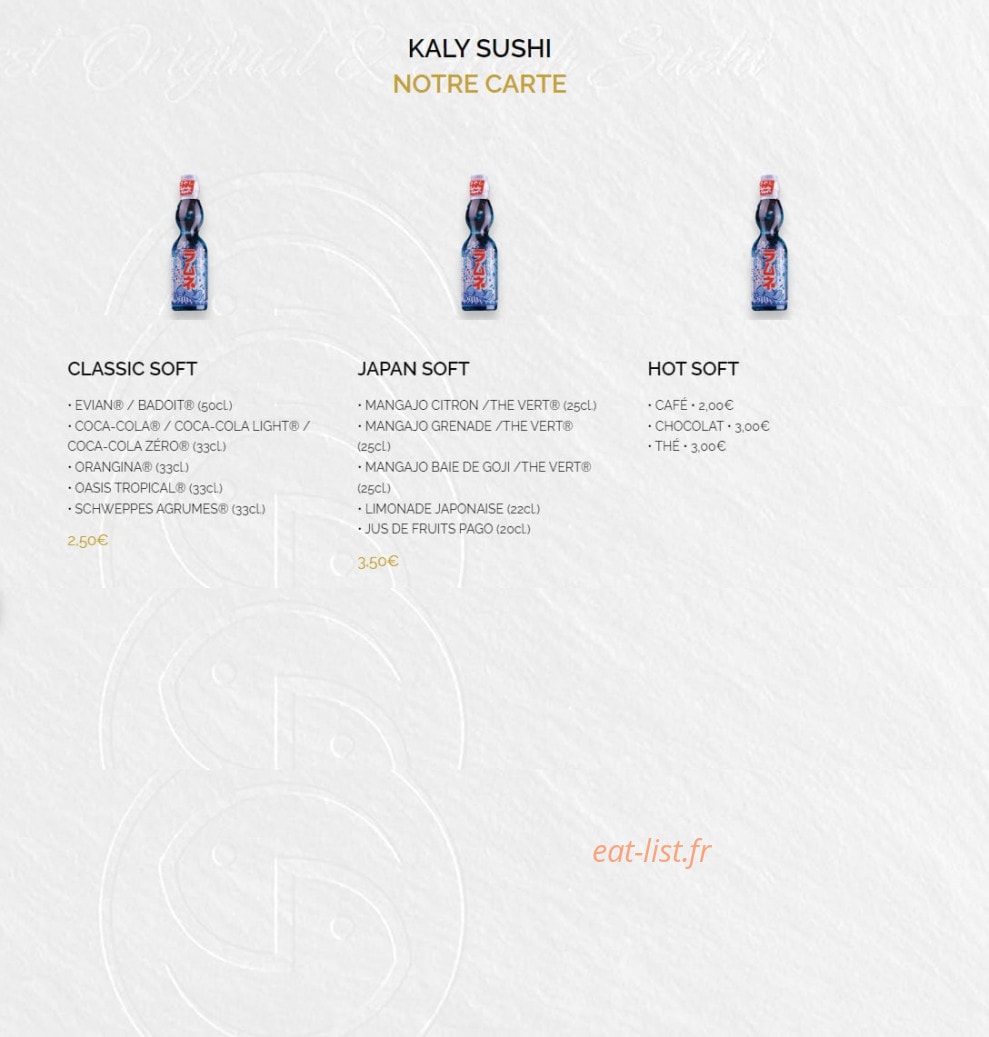 Kaly sushi — carte page 17