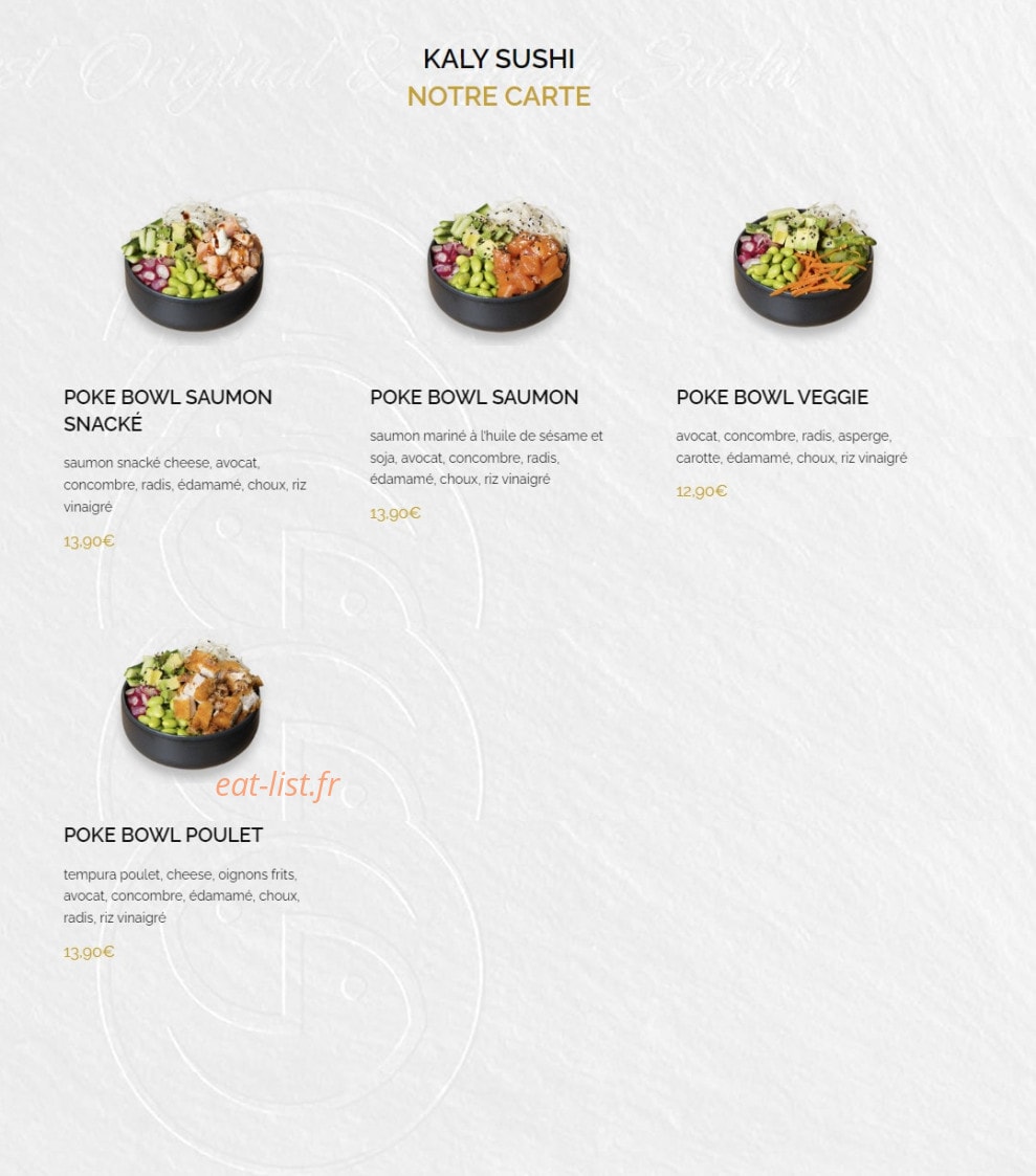 Kaly sushi — carte page 5