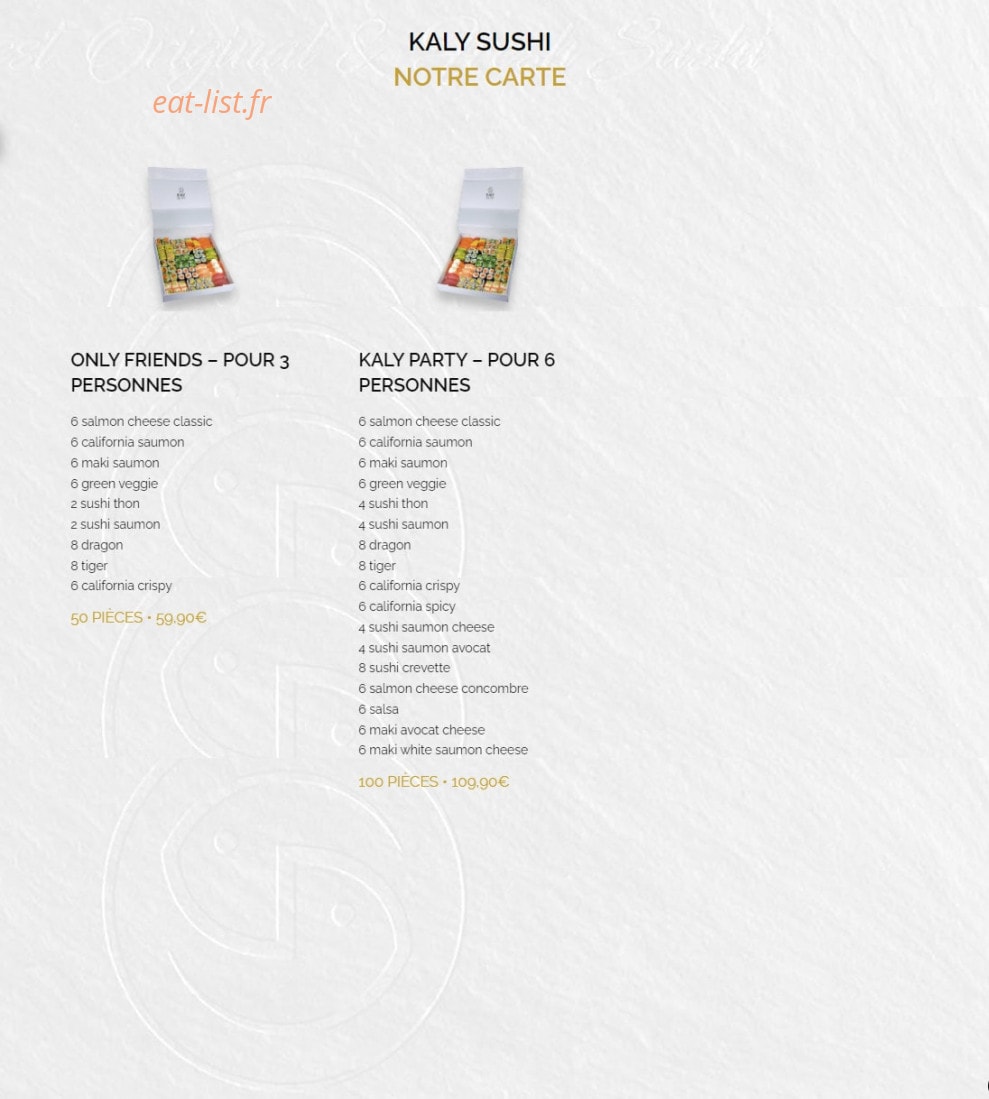 Kaly sushi — carte page 3