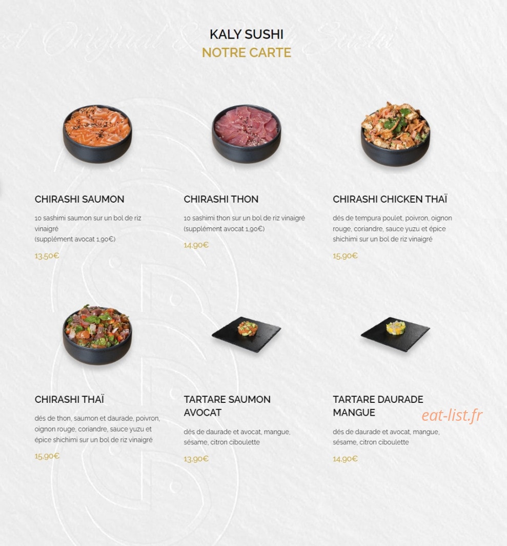 Kaly sushi — carte page 9
