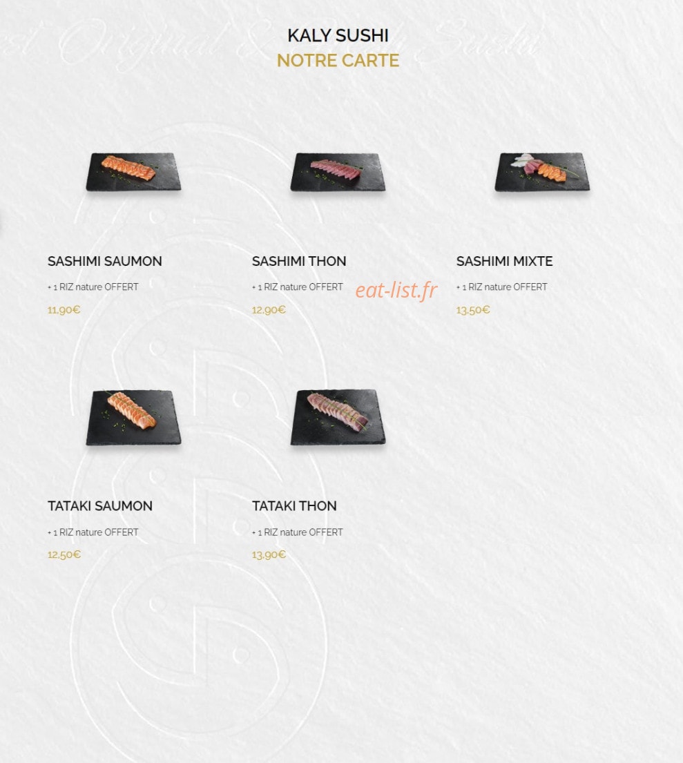 Kaly sushi — carte page 8