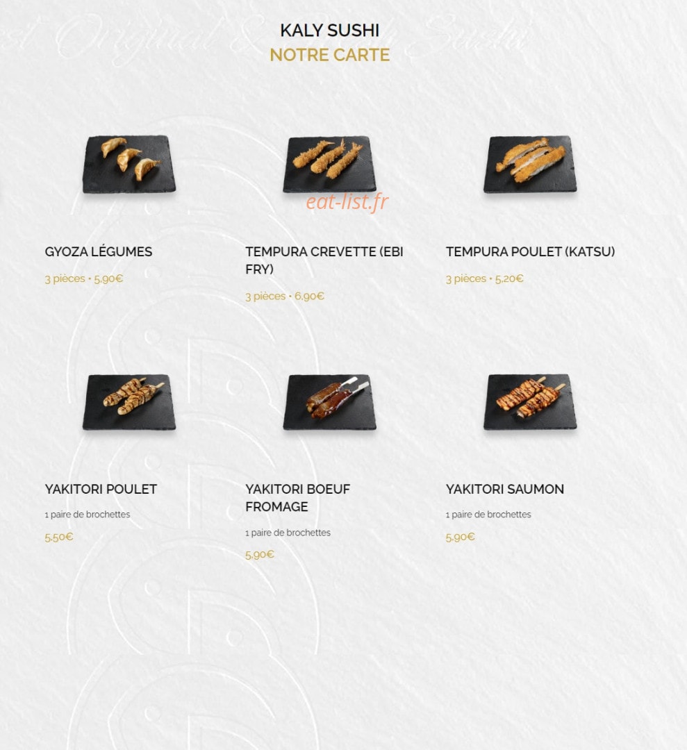 Kaly sushi — carte page 7