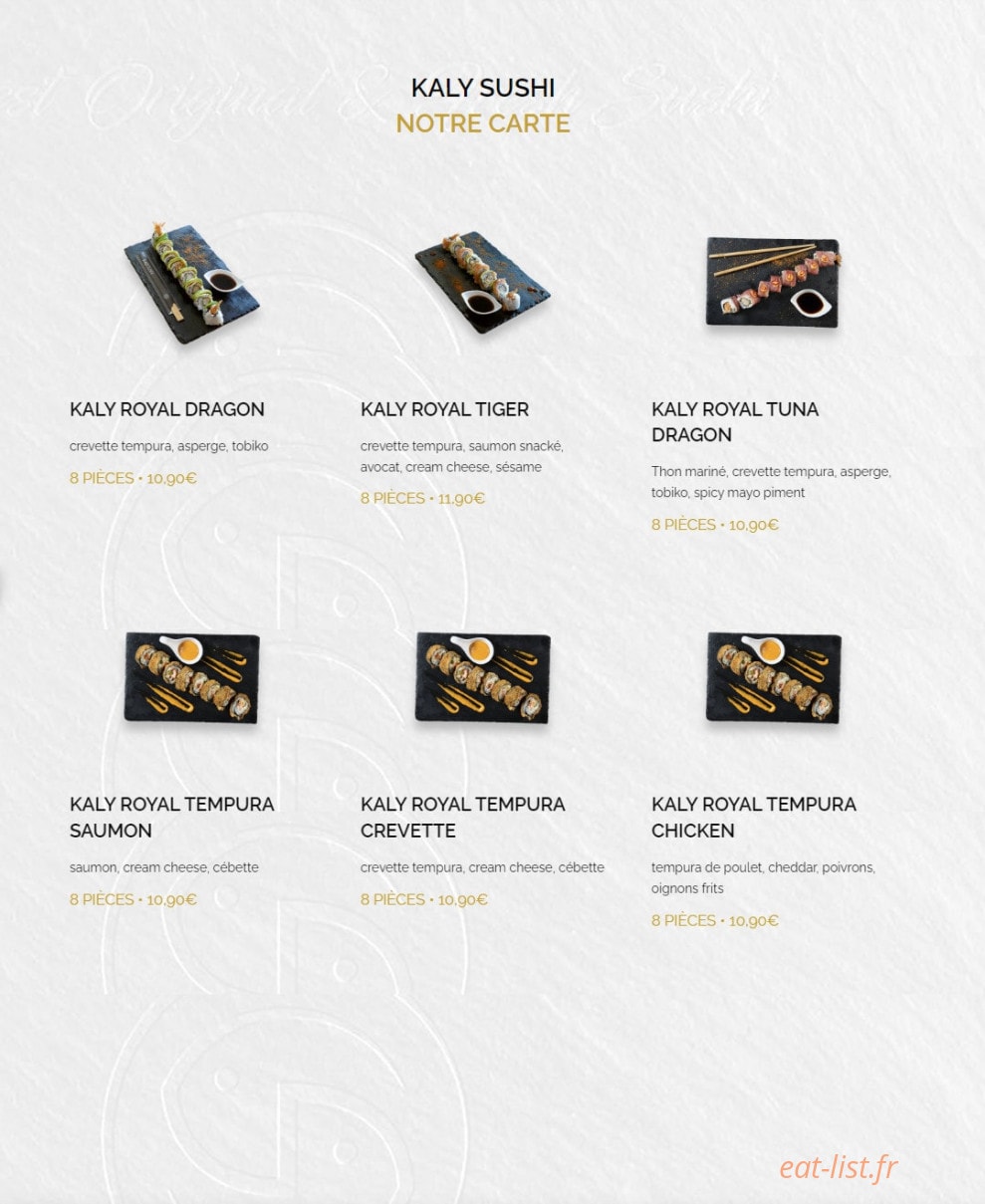 Kaly sushi — carte page 15