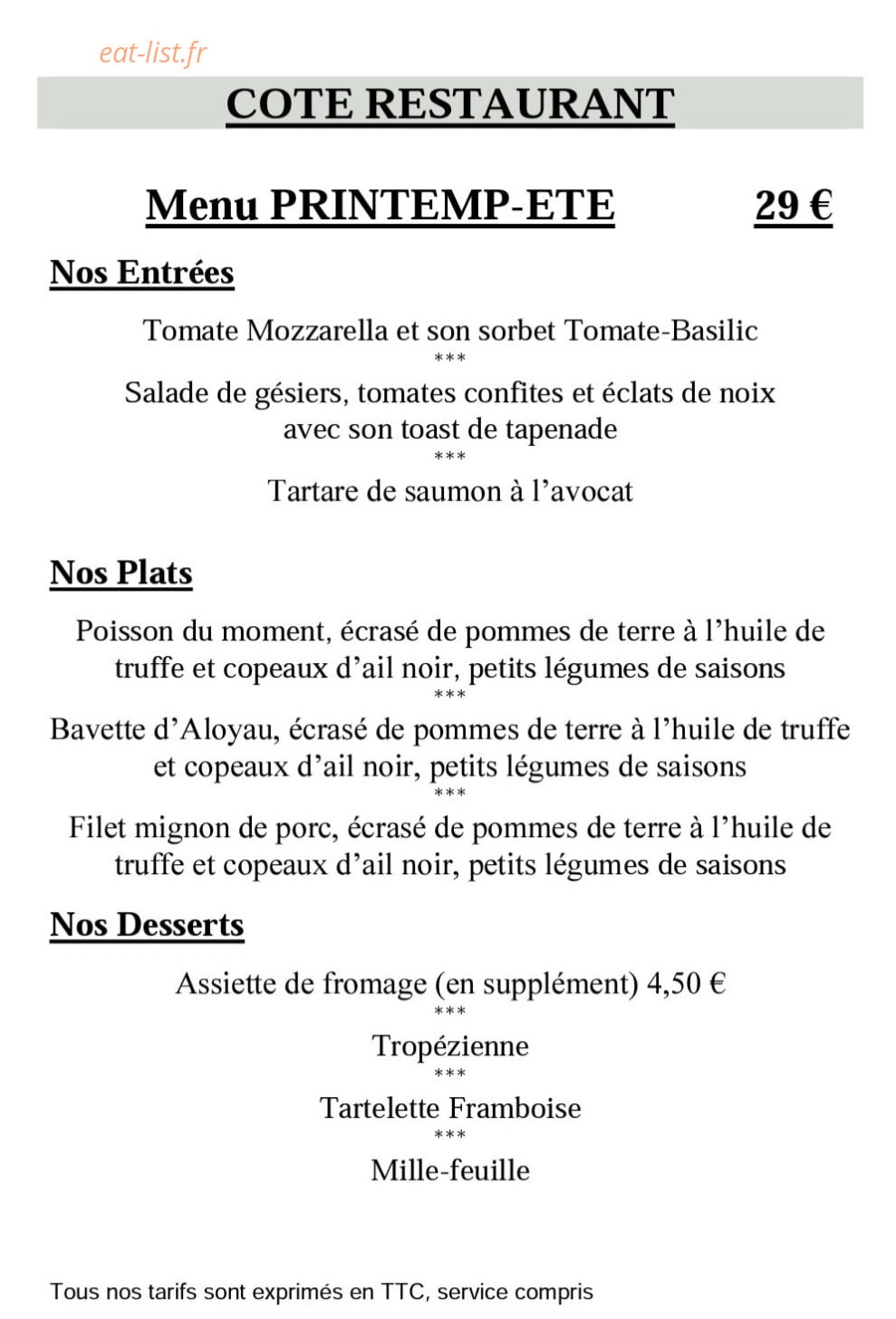 L'Autre Table — carte page 1