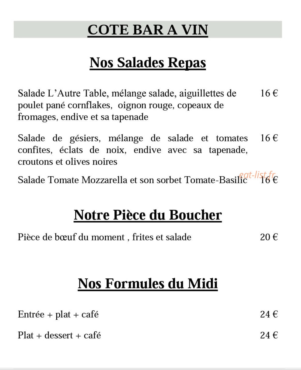 L'Autre Table — carte page 3