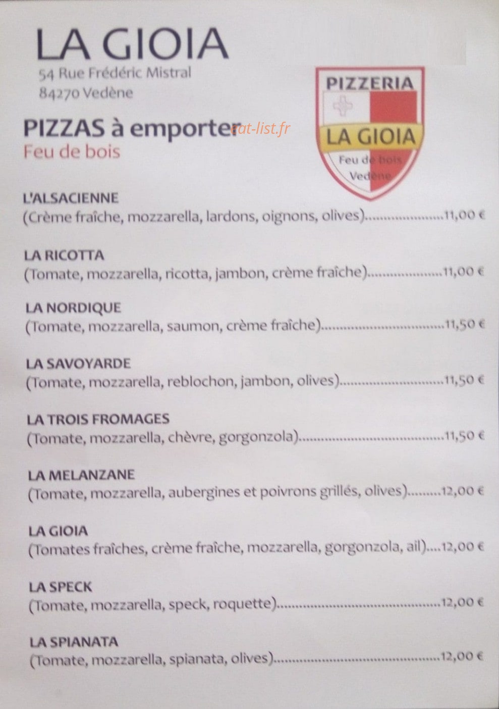 La Gioia — carte page 2