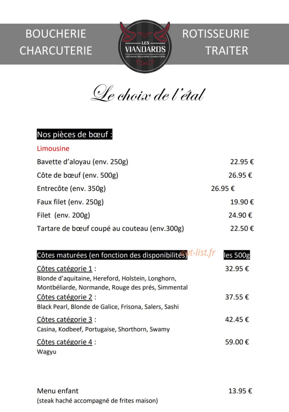 Les viandards — carte page 1
