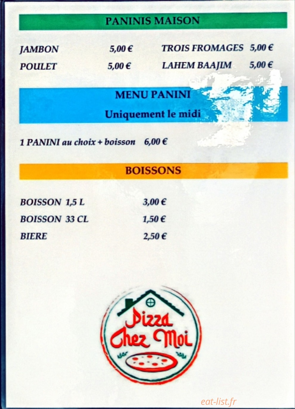 Pizza chez moi — carte page 2