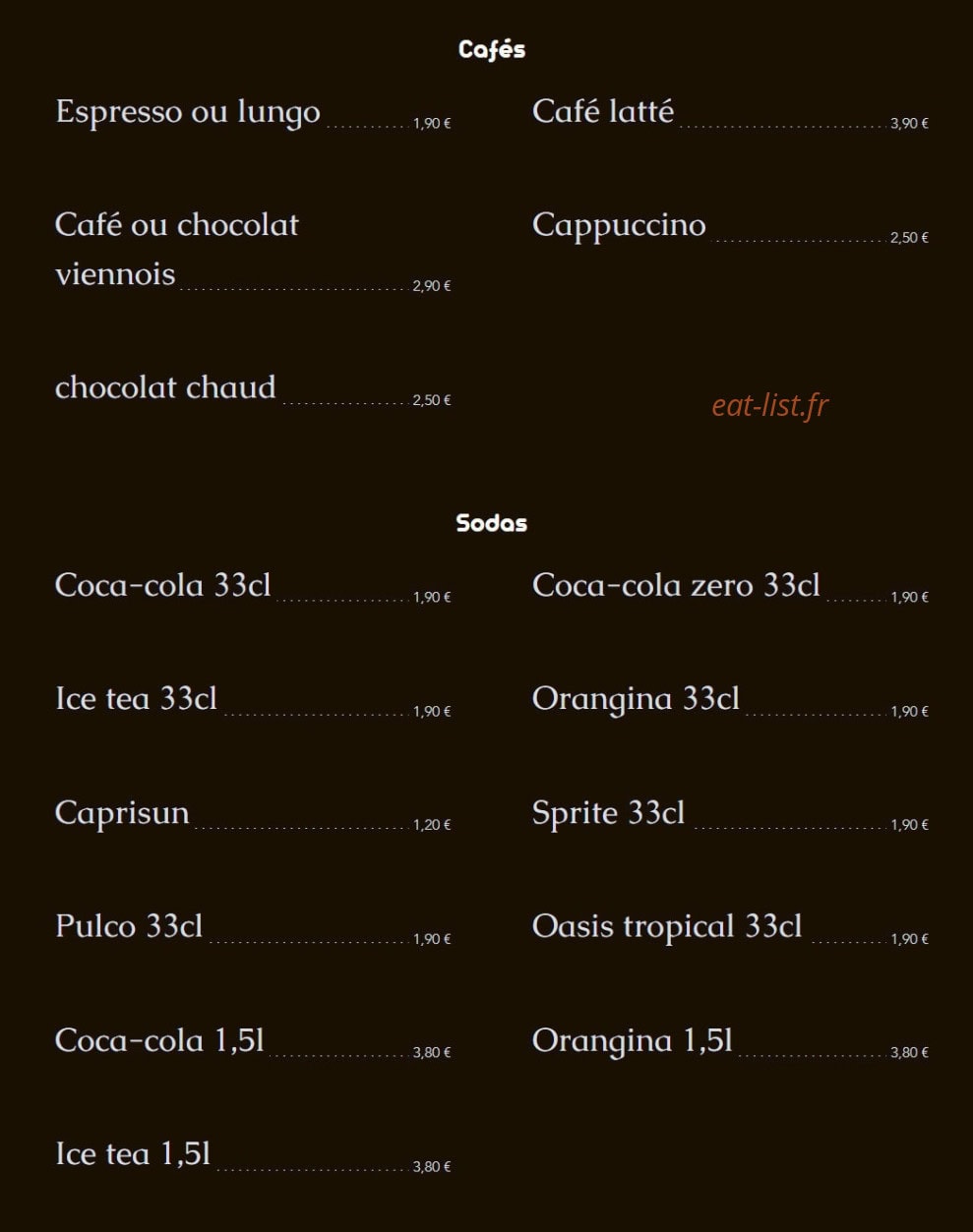 Pizzas du monde — carte page 5