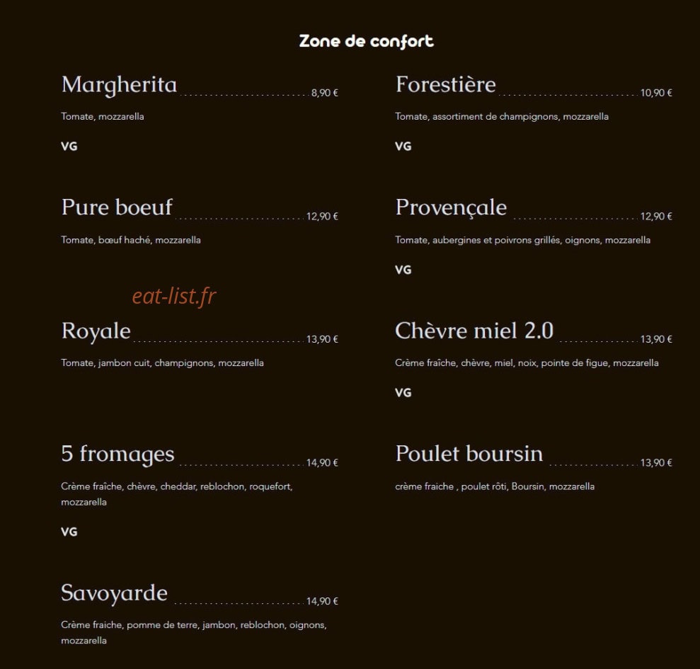 Pizzas du monde — carte page 1