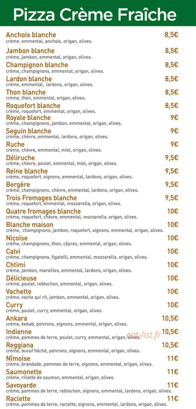 Cairanne Pizza — carte page 4
