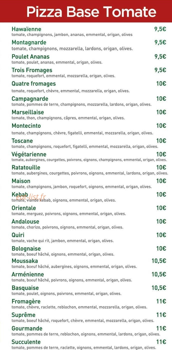 Cairanne Pizza — carte page 3