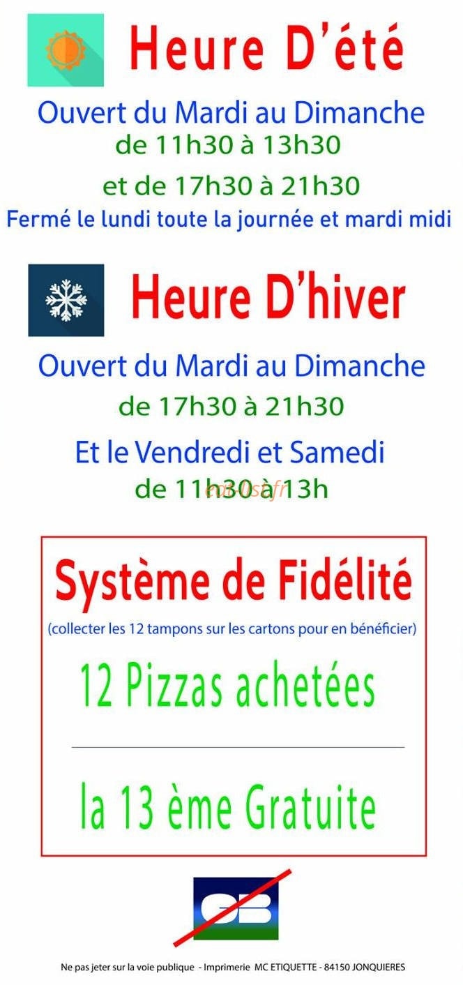 Cairanne Pizza — carte page 6