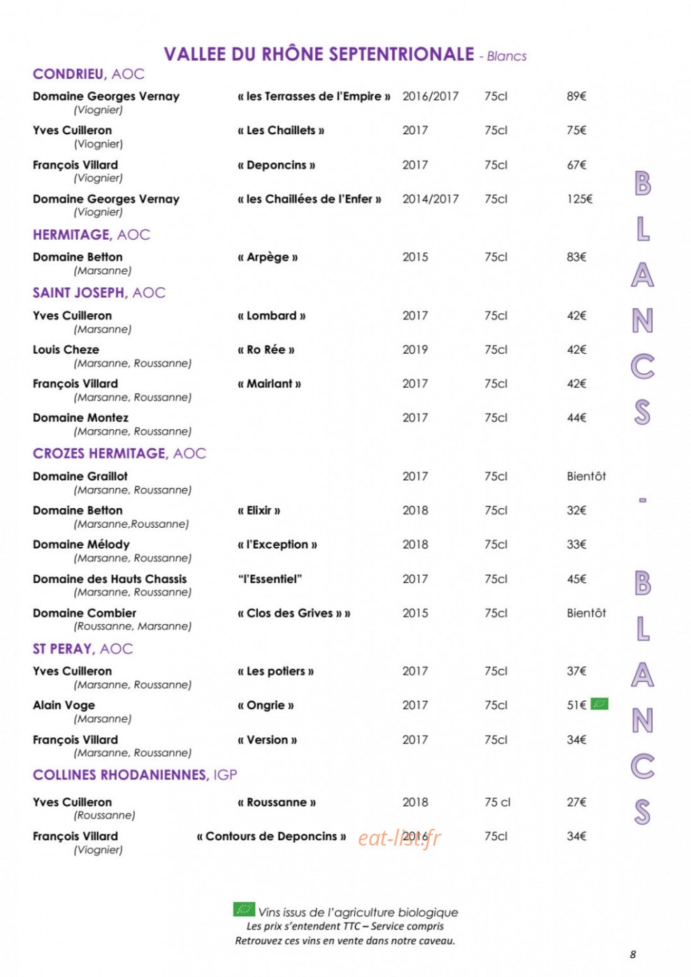 Côteaux et  Fourchettes — carte page 12