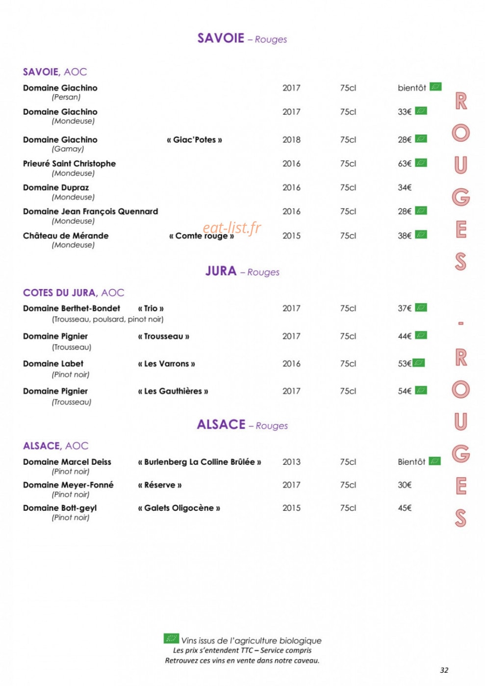 Côteaux et  Fourchettes — carte page 36