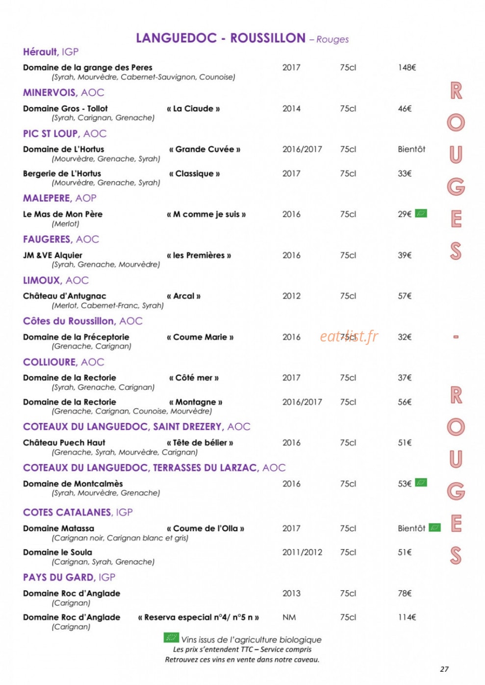 Côteaux et  Fourchettes — carte page 31