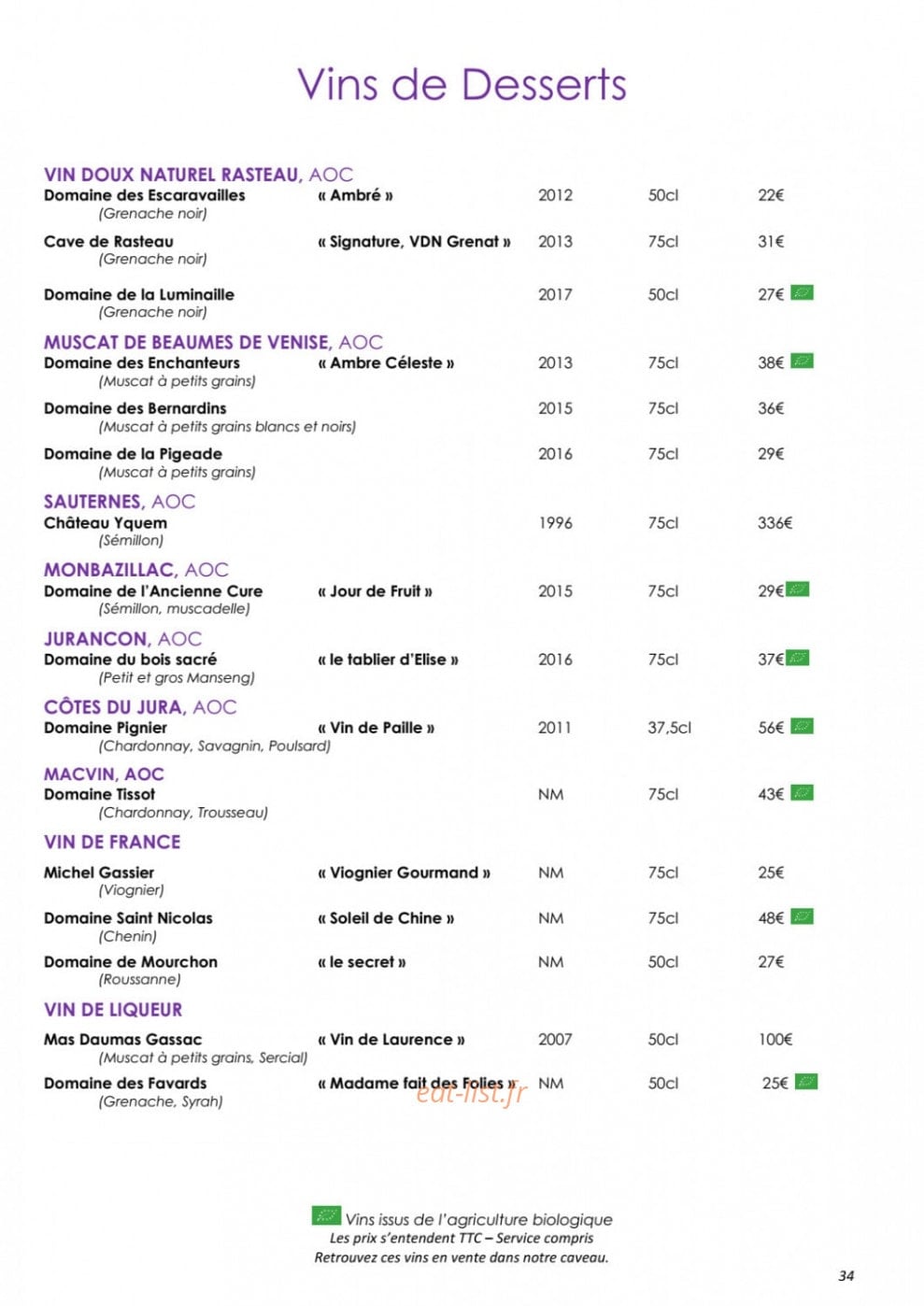 Côteaux et  Fourchettes — carte page 38