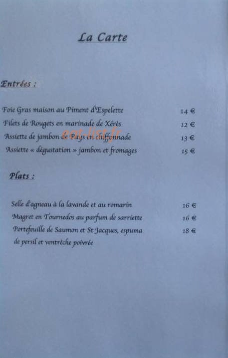 Di Vins Secrets — carte page 1