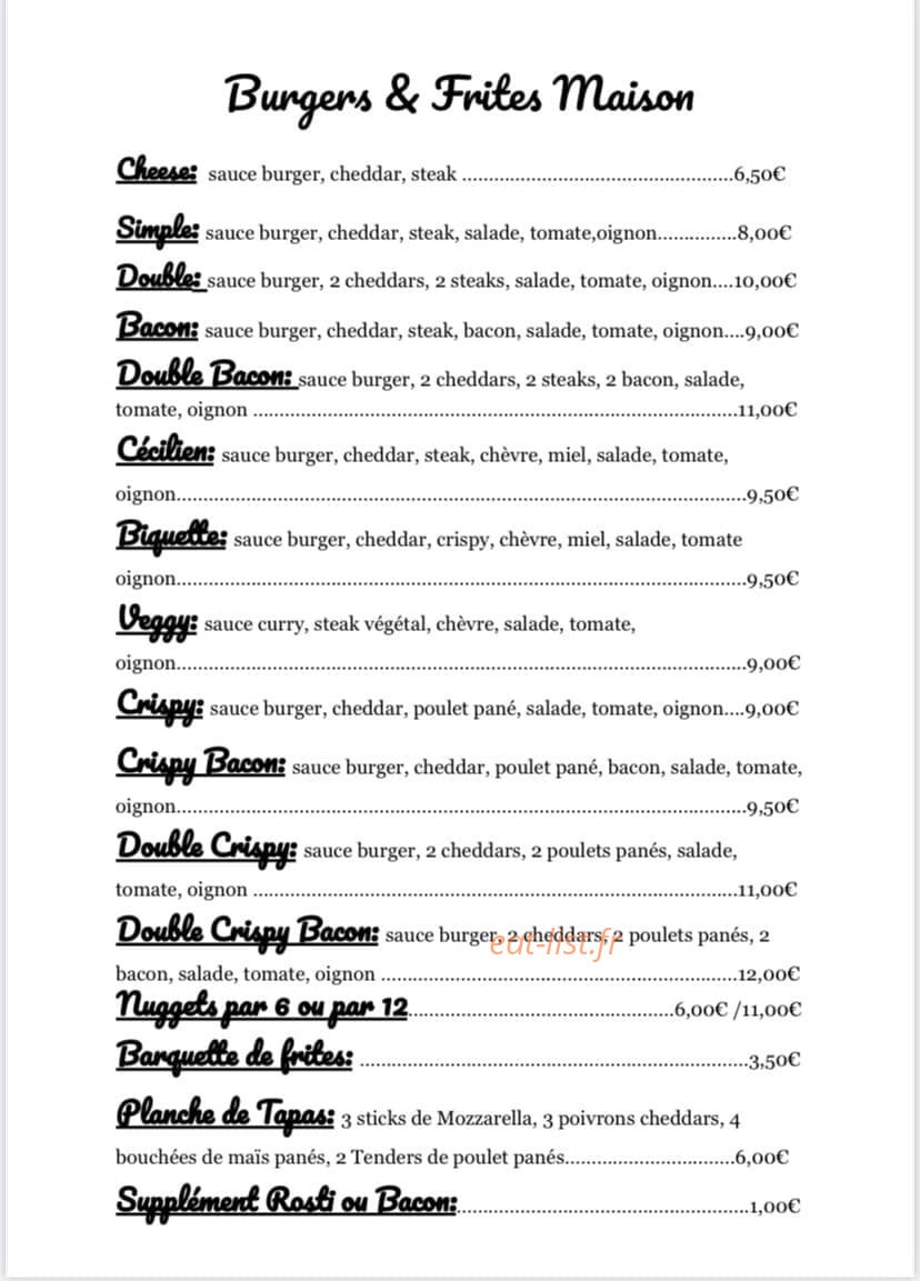 Dollar Beer Pub — carte page 1