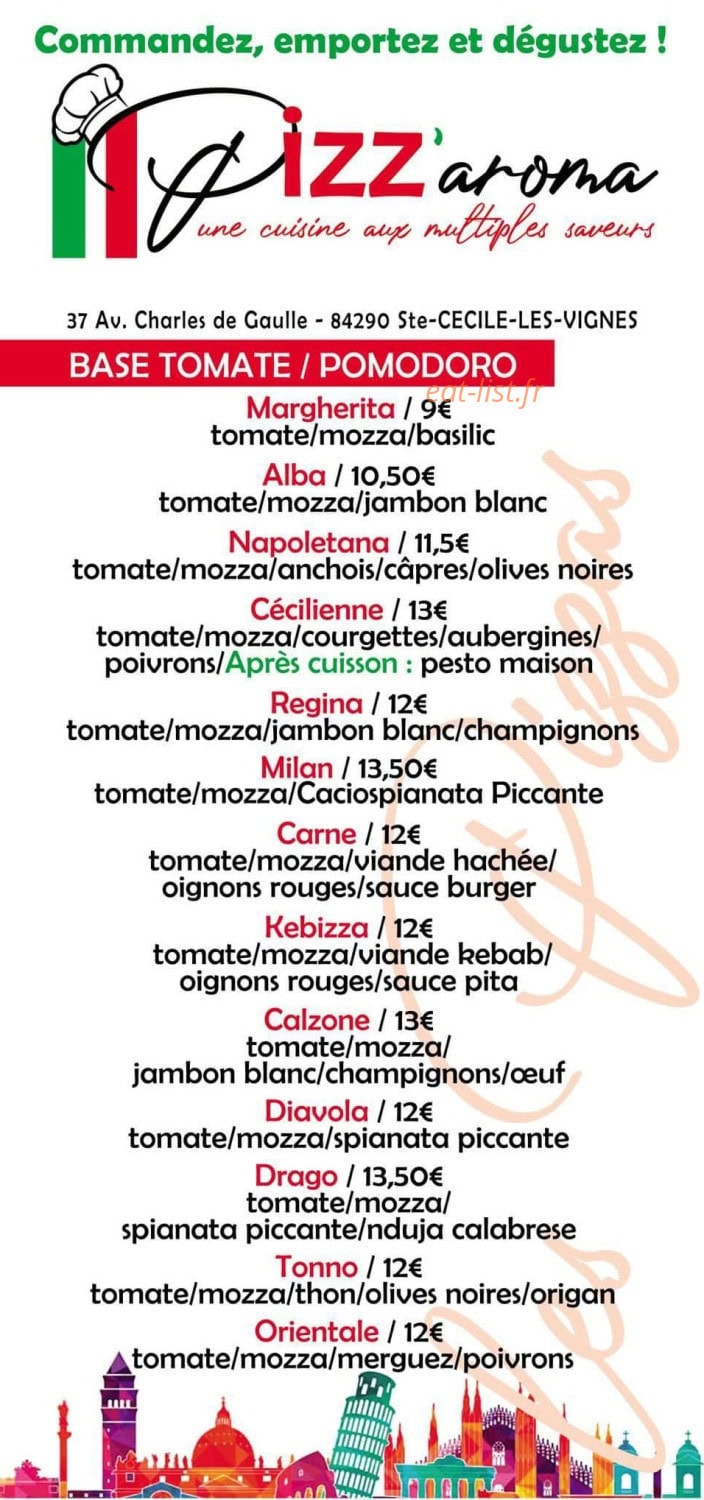 Pizz'aroma — carte page 1