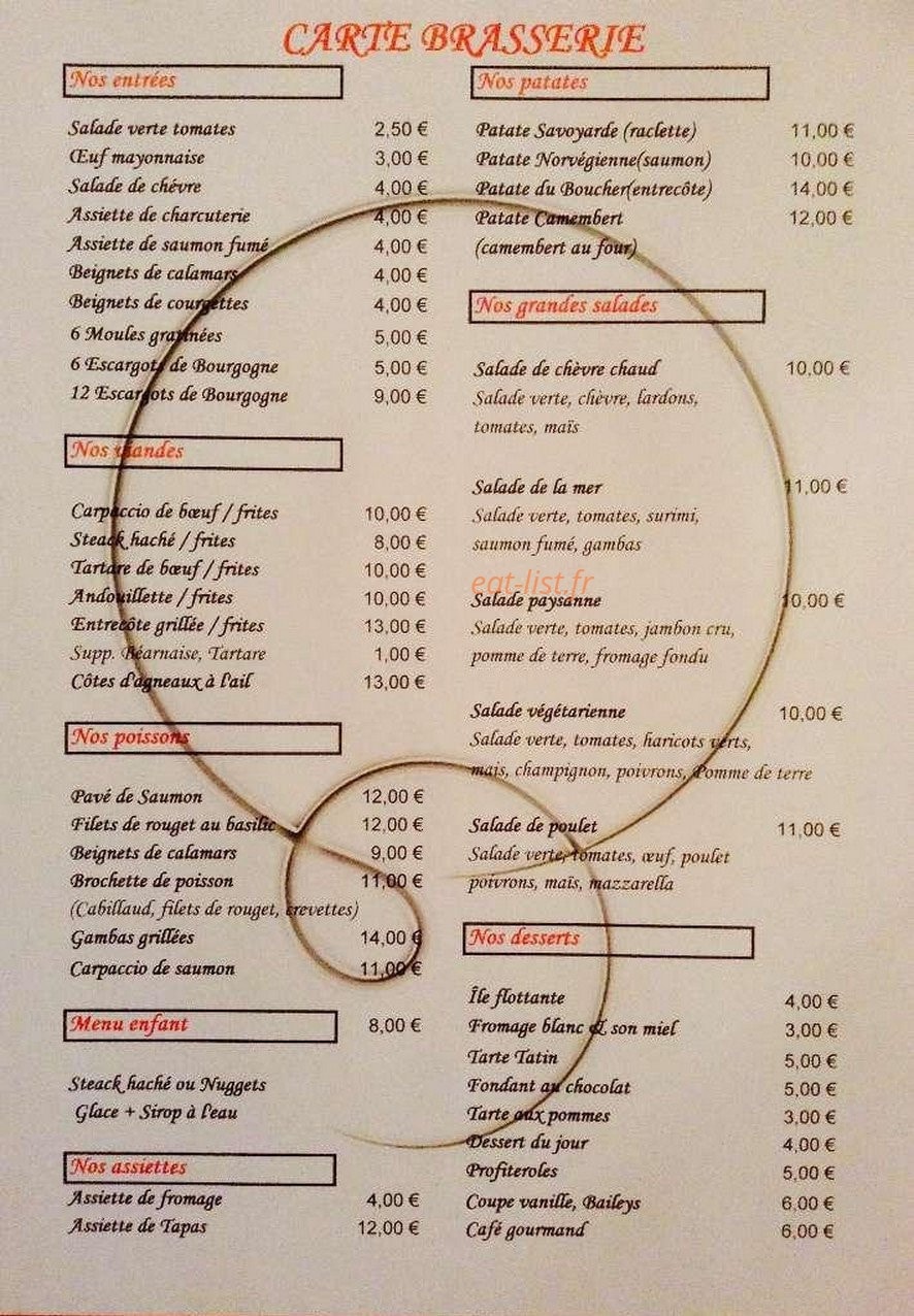 Café Fin de Siècle — carte page 1