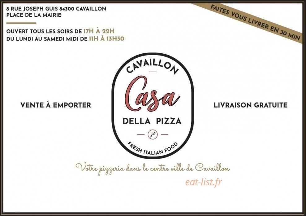 Casa Della Pizza — carte page 1